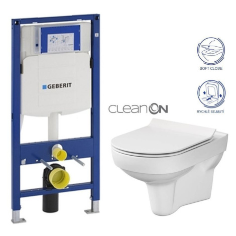 GEBERIT Duofix bez tlačítka + WC CERSANIT CITY NEW CLEANON + WC SEDÁTKO SLIM 111.300.00.5 CI2