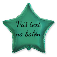 Personal Fóliový balón s textem - Tyrkysová hvězda 45 cm