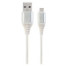 Gembird kabel CABLEXPERT USB-A - MicroUSB, M/M, opletený, PREMIUM QUALITY, 1m, bílá/stříbrná - C