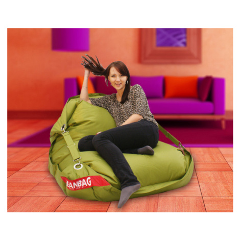 BEANBAG Sedací pytel 189x140 comfort s popruhy green frog