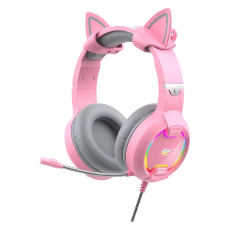 Sluchátka Havit GAMENOTE H2233d Gaming headphones RGB (pink)