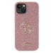 Guess PU Fixed Glitter 4G Metal Logo kryt iPhone 13 růžový