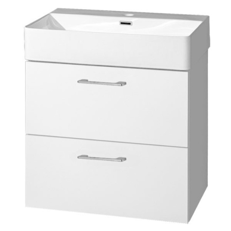 Mereo Leny, koupelnová skříňka s keramickým umyvadlem 60 cm, bíla, nové madlo CN811N