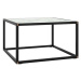 SHUMEE Konferenční stolek černý s bílým mramorovým sklem 60 × 60 × 35 cm, 322873