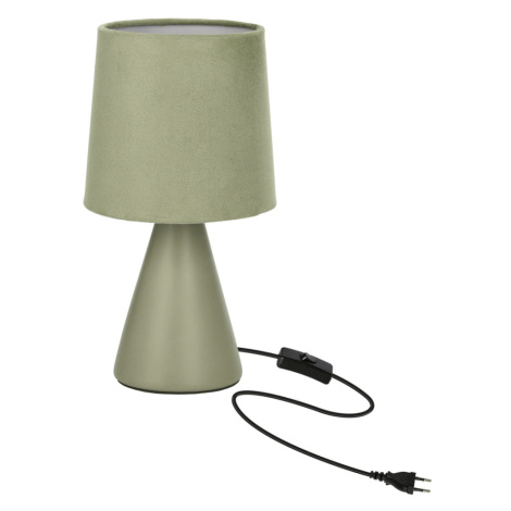 Stolní lampa SATTI šedozelená keramická se stínidlem E14 1x40W elegantní dekorativní do obývacíh CANDELLUX