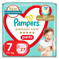 Pampers Premium Care Pants vel. 7 17+ kg plenkové kalhotky 27 ks