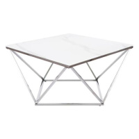 Konferenční stolek SALVIR bílý mramor/ocel