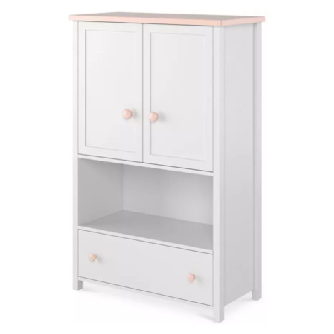 Komoda Luna 85cm Bílý/Ružová BAUMAX