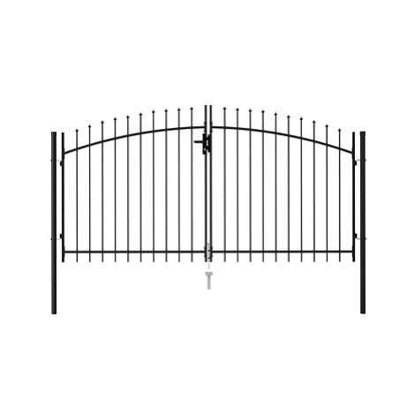 Dvoukřídlá zahradní brána s hroty ocelová 3 × 1,5 m černá SHUMEE