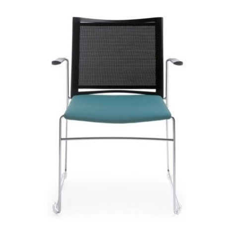 ProfiM - Židle ARIZ 575V 2P se síťovaným opěrákem, čalouněným sedákem a područkami