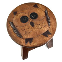 ORIENTAL Dřevěná stolička dekor sova