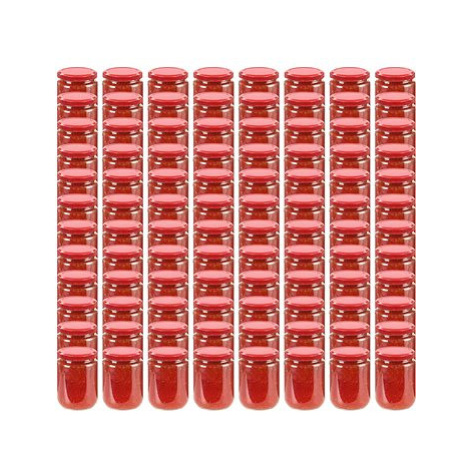 Zavařovací sklenice s červenými víčky 96 ks 230 ml SHUMEE