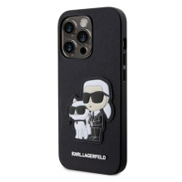 Karl Lagerfeld PU Saffiano Karl and Choupette NFT Zadní Kryt pro iPhone 14 Pro Max Black