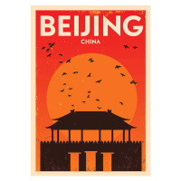 Ilustrace Typographic Beijing City Poster Design, kursatunsal, 30 × 40 cm