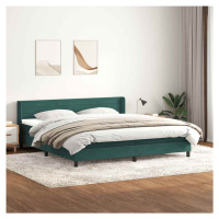 vidaXL Box spring postel s matrací tmavě zelená 200x210 cm samet