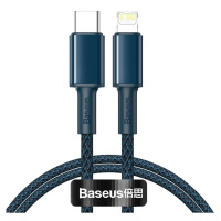 Kabel USB-C na Lightning Baseus s vysokou hustotou opletení, 20W, 5A, PD, 2m (modrý)