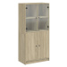 vidaXL Highboard s dvířky dub sonoma 68 x 37 x 142 cm kompozitní dřevo