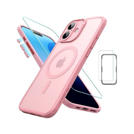 ESR Classic Pro Case (HaloLock) Set, Compatible with iPhone 16 Plus, Frosted Frosted Pink