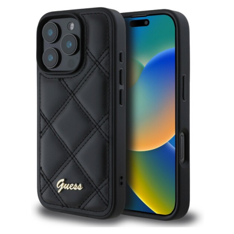 Guess PU Leather Quilted kryt pro iPhone 16 Pro černý