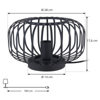 Lindby Lindby Krish stolní lampa ve tvaru klece, černá