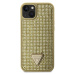 Guess Rhinestones Triangle Metal Logo Kryt pro iPhone 15 zlatý