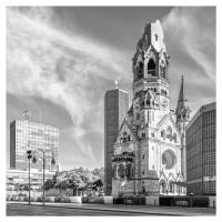 Umělecká fotografie BERLIN Kaiser Wilhelm Memorial Church | Monochrome, Melanie Viola, (40 x 40 