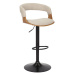 Estila Designová retro otočná barová židle Norwich se světlým béžovým čalouněním a výškově nasta