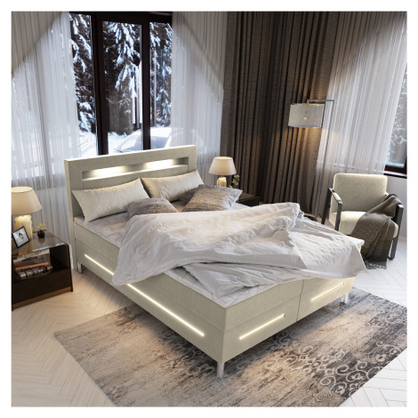 MSL Kontinentální čalouněná postel BENZEMA (180 x 200 cm) Barva látky: MONOLITH 02