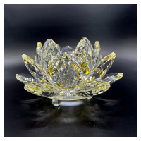 Křišťálové sklo - Lotosový květ Premium, Žlutá