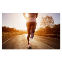 Fotografie Female runner running along road, Robert Decelis, 40x24.6 cm