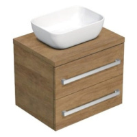 Koupelnová skříňka s krycí deskou SAT Cube Way 60x53x46 cm dub Hickory CUBE461603DH45