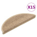 vidaXL Samolepící nášlapy na schody vzhled sisal 15 ks 56x17x3 cm