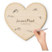 FK Svatební dřevěná deska ve tvaru srdce na věnování a podpisy, 60 cm