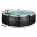 Bazén s pískovou filtrací Black Leather pool Exit Toys kruhový ocelová konstrukce 427*122 cm čer