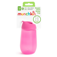 MUNCHKIN Simple Clean lahvička s brčkem 12m+, růžová 296 ml