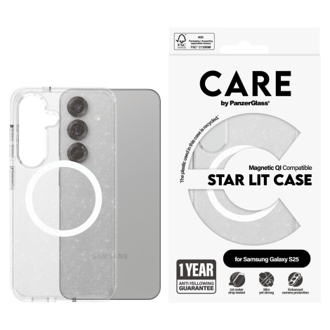 PanzerGlass CARE kryt Samsung Galaxy S25 Star Lit třpytivý/bílý QI