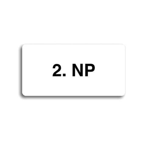 Accept Piktogram "2. NP" (160 × 80 mm) (bílá tabulka - černý tisk bez rámečku)