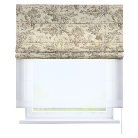 Dekoria Římská roleta Duo, ecru pozadí, béžové postavy, Avinon, 144-53