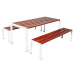 PROCITY Sestava stolu a laviček Silaos®, délka 1800 mm, bílá / mahagon
