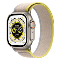 Apple Watch Ultra 49mm titanové pouzdro se žluto-béžovým trailovým tahem - S/M