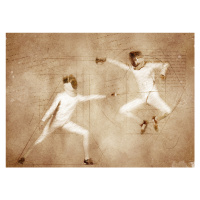 Ilustrace Fencing  Sport Art, Justyna Jaszke, 40 × 30 cm