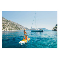 Fotografie Young couple paddling on stand up, Maria Korneeva, (40 x 26.7 cm)