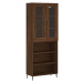 vidaXL Skříň highboard hnědý dub 69,5 x 34 x 180 cm kompozitní dřevo