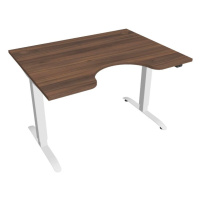 Office Pro psací stůl Hobis Motion MS ERGO 2 Šířka: 120 cm, Barva desky: ořech, Barva kovu: bílá