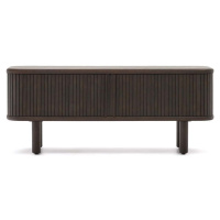 Tmavě hnědý TV stolek v dekoru jasanu 120x50 cm Mailen – Kave Home