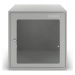 eurokraft basic Uzamykatelný box s průhledem, v x š x h 450 x 450 x 450 mm, rám dveří světle šed