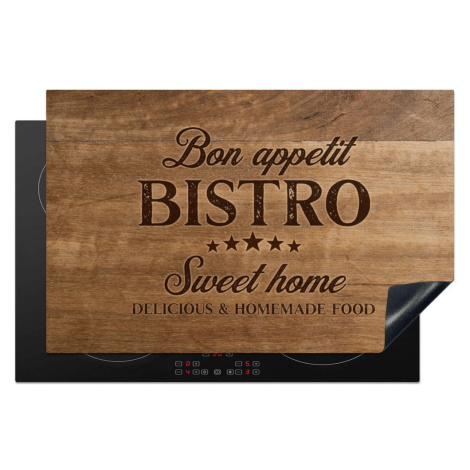 MuchoWow KRYT NA INDUKČNÍ DESKU Citace - Bistro - Dobrou chuť - Sweet home - Textura dřeva 81.6x