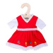 Bigjigs Toys Červené květinové šaty pro panenku 28 cm