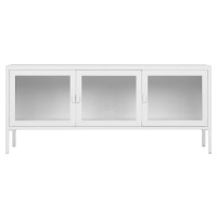 Bílý kovový TV stolek 130x55 cm Brisbane – House Nordic