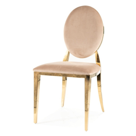 Jídelní židle KANG béžová/zlatá